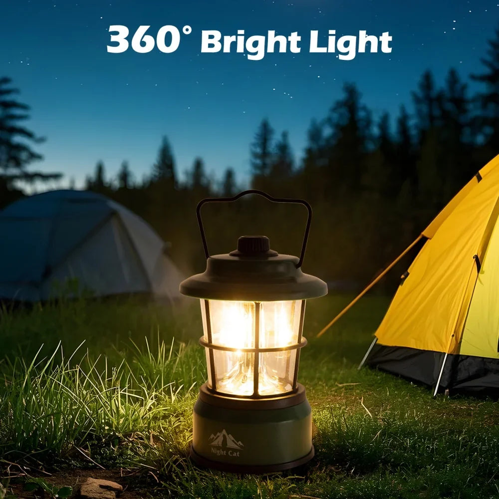 Portable LED Camping Lantern, Warm and Cool White Dual-Mode Light, 360° Illumination, 4-AA Battery Powered - product view 6
