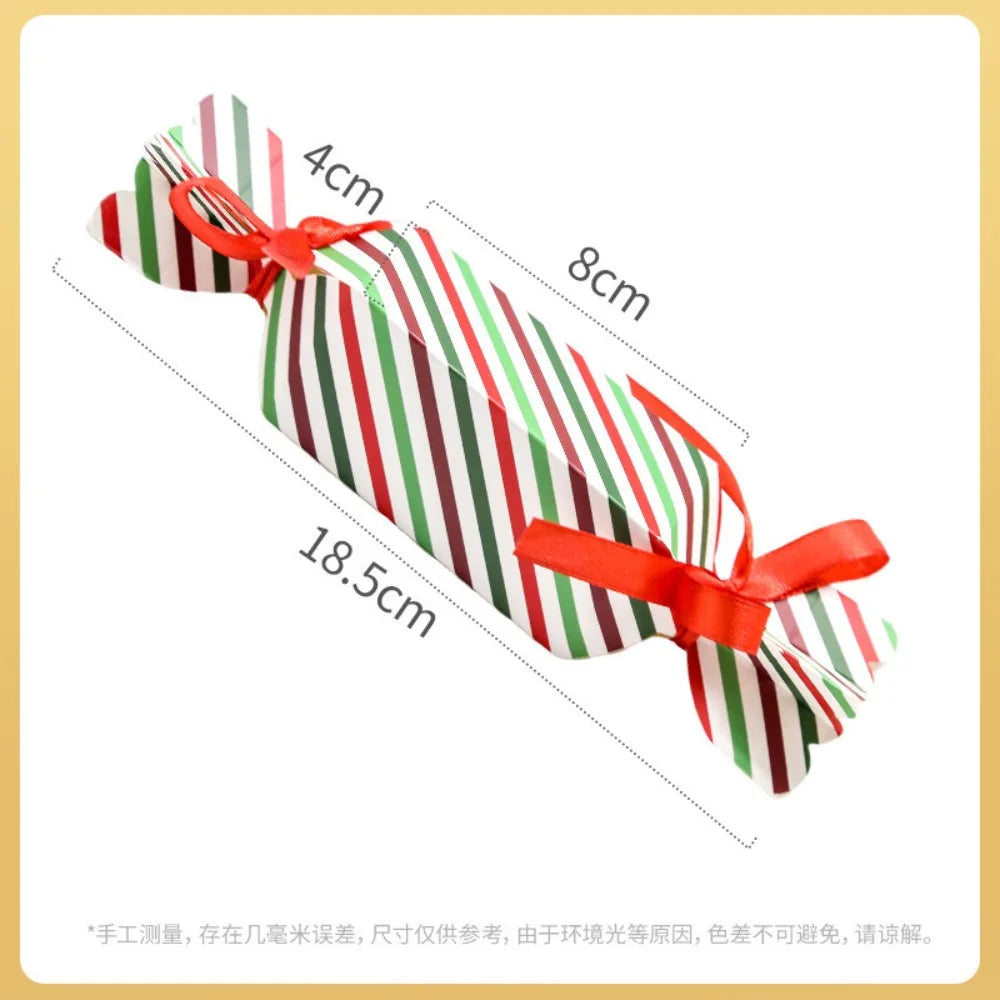 Christmas Candy Gift Boxes, Red Paper Treat Packaging with Ribbon, 20- or 50-Piece Sets, 18.5cm for Cookies and Parties - product view 3