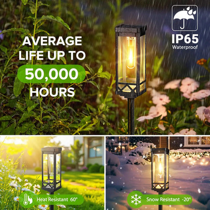 Solar Pathway Lights, Modern LED Outdoor Landscape Lighting, 0–5V, Assembly Installation, Warm White 2-, 4- or 8-Pack Options - product view 5