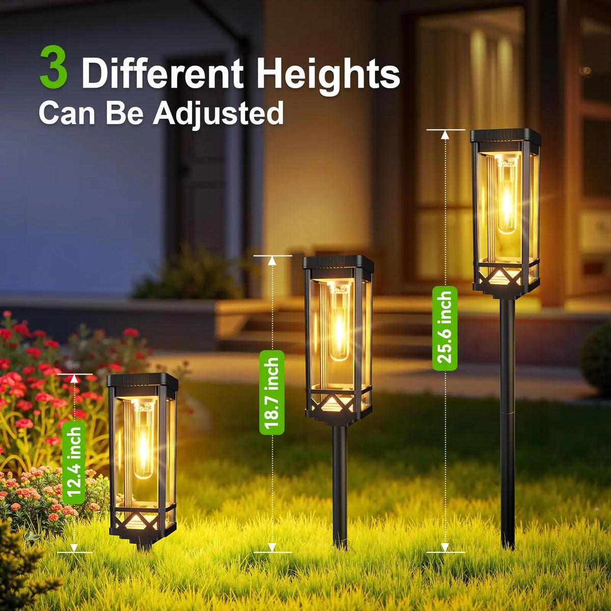 Solar Pathway Lights, Modern LED Outdoor Landscape Lighting, 0–5V, Assembly Installation, Warm White 2-, 4- or 8-Pack Options - product view 6