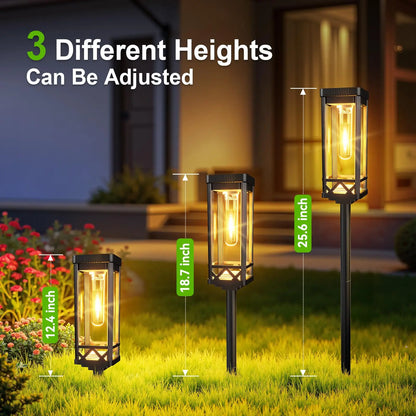 Solar Pathway Lights, Modern LED Outdoor Landscape Lighting, 0–5V, Assembly Installation, Warm White 2-, 4- or 8-Pack Options - product view 6