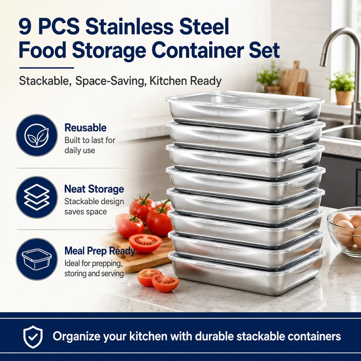 stackable food storage container - product view 3