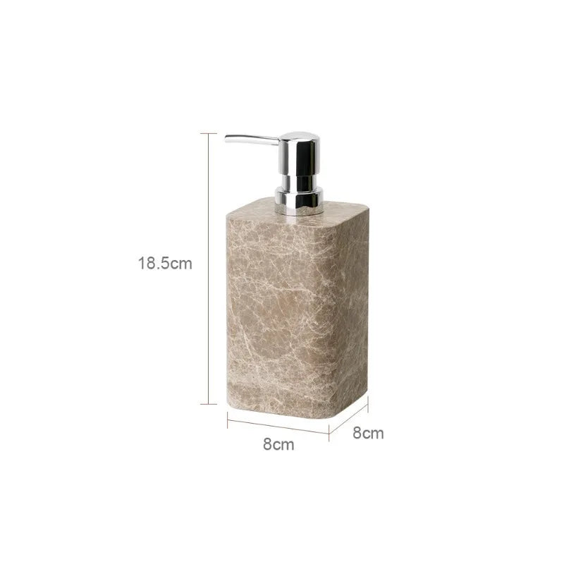 Marble Bathroom Organizer, Retro Soap Dispenser, Tissue Box, Tray, Cotton Swab Jar or Cup Options for Countertops - product view 2