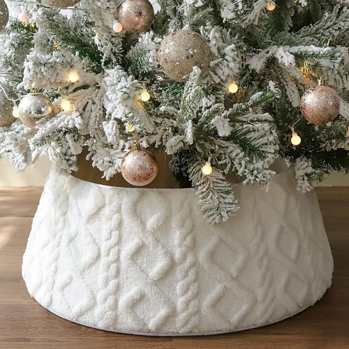 Cloth Christmas Tree Skirt, 40 x 60 x 20 cm or 55 x 72 x 25 cm Options for Holiday Tree Base Décor - product view 1