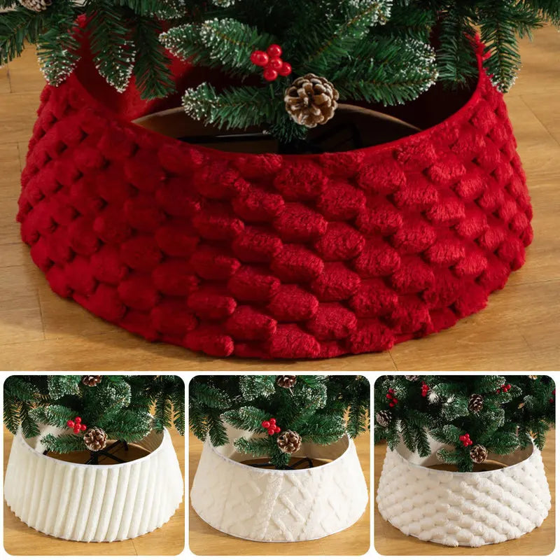 Cloth Christmas Tree Skirt, 40 x 60 x 20 cm or 55 x 72 x 25 cm Options for Holiday Tree Base Décor - product view 5