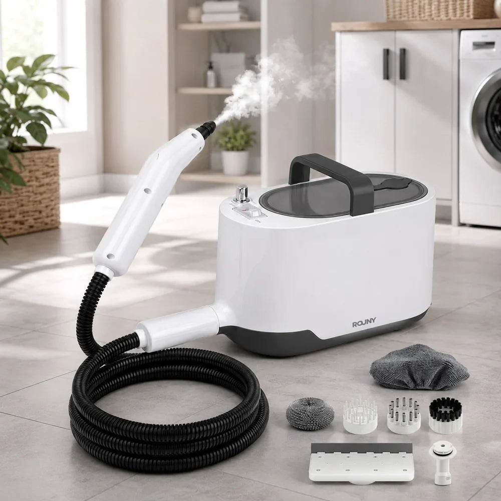 1200W Handheld Steam Cleaner, 1L Tank, 3.5 Bar High-Pressure Steam, 15-Second Heat-Up, 7 Attachments, EU Plug - product view 2