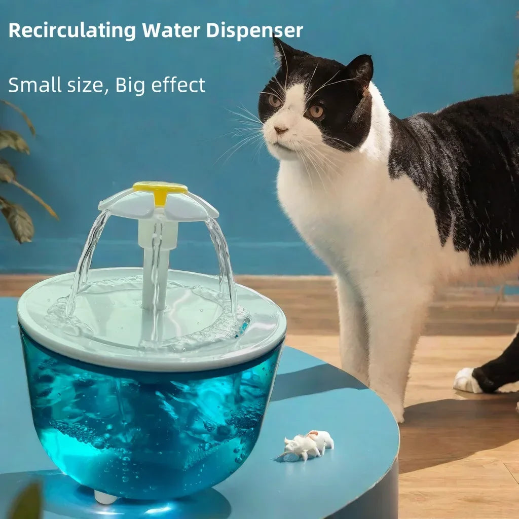 Silent Pet Water Fountain, 1.2L Recirculating Plastic Dispenser with USB Power and Filter Foam for Cats and Small Dogs - product view 6