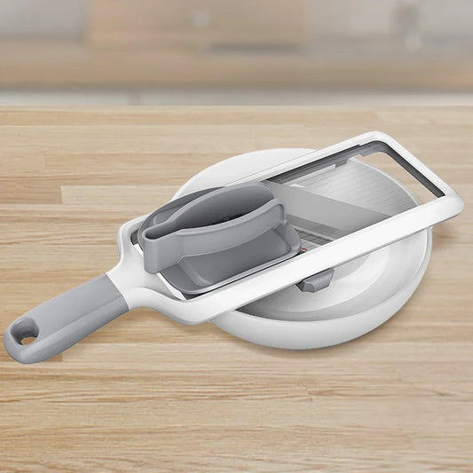 Adjustable Mandoline Slicer, 1 mm, 2 mm and 3 mm Thickness Settings, Protective Food Holder, Plastic Kitchen Tool - product view 1