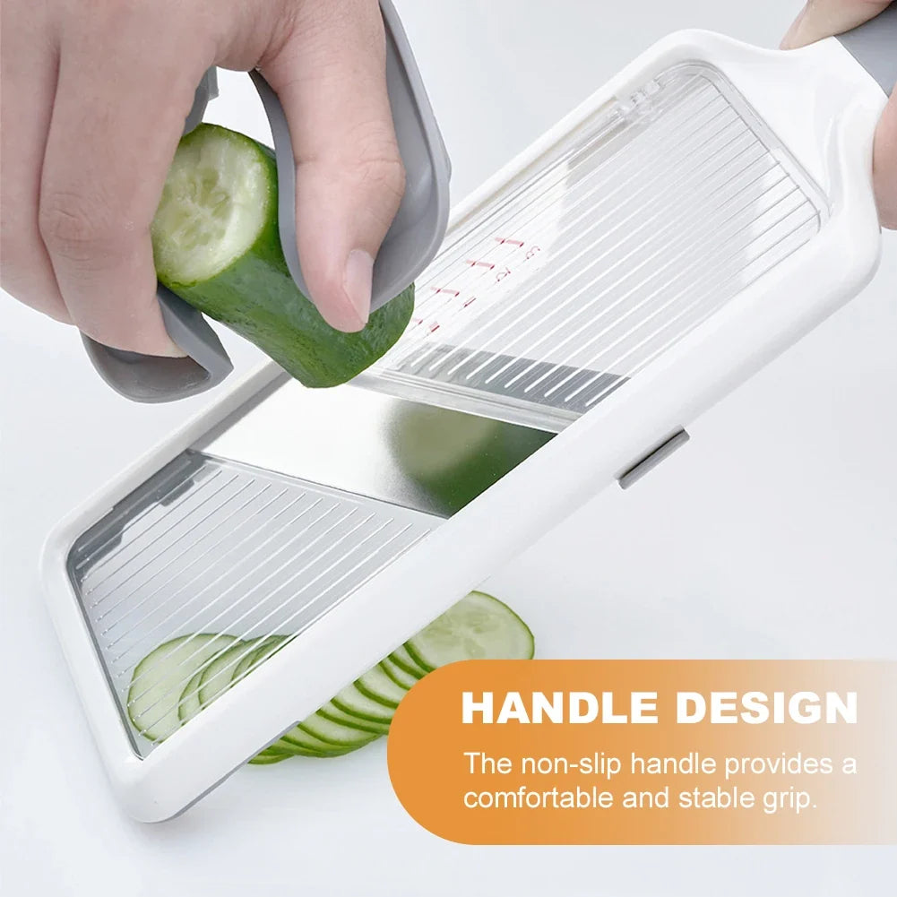 Adjustable Mandoline Slicer, 1 mm, 2 mm and 3 mm Thickness Settings, Protective Food Holder, Plastic Kitchen Tool - product view 2