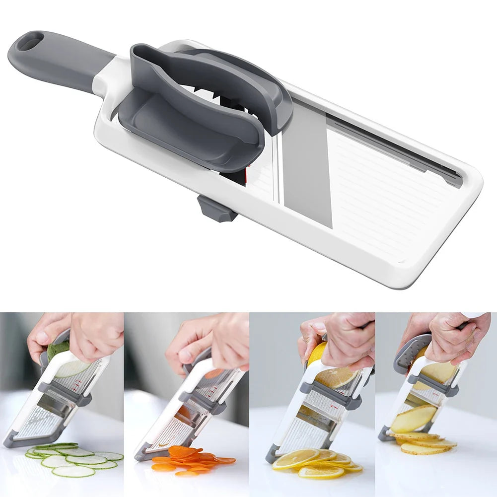 Adjustable Mandoline Slicer, 1 mm, 2 mm and 3 mm Thickness Settings, Protective Food Holder, Plastic Kitchen Tool - product view 5