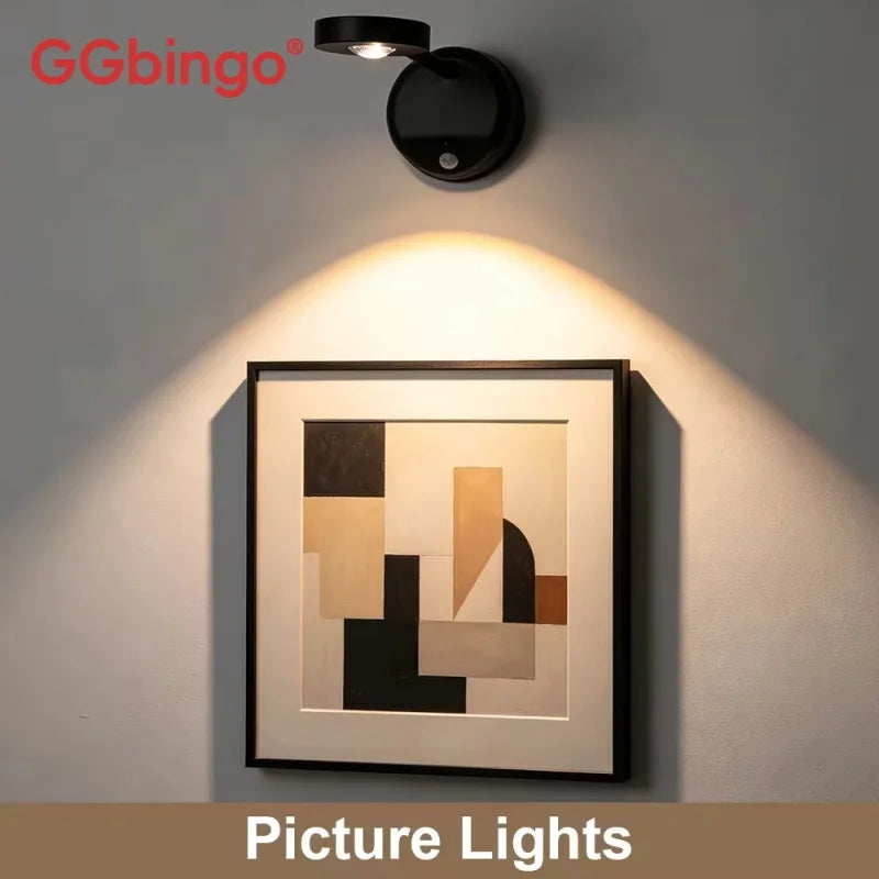 Rechargeable Picture Light, RGB LED Spotlight with Human Sensor, Remote Control, Dimming and 1200mAh Battery - product view 5
