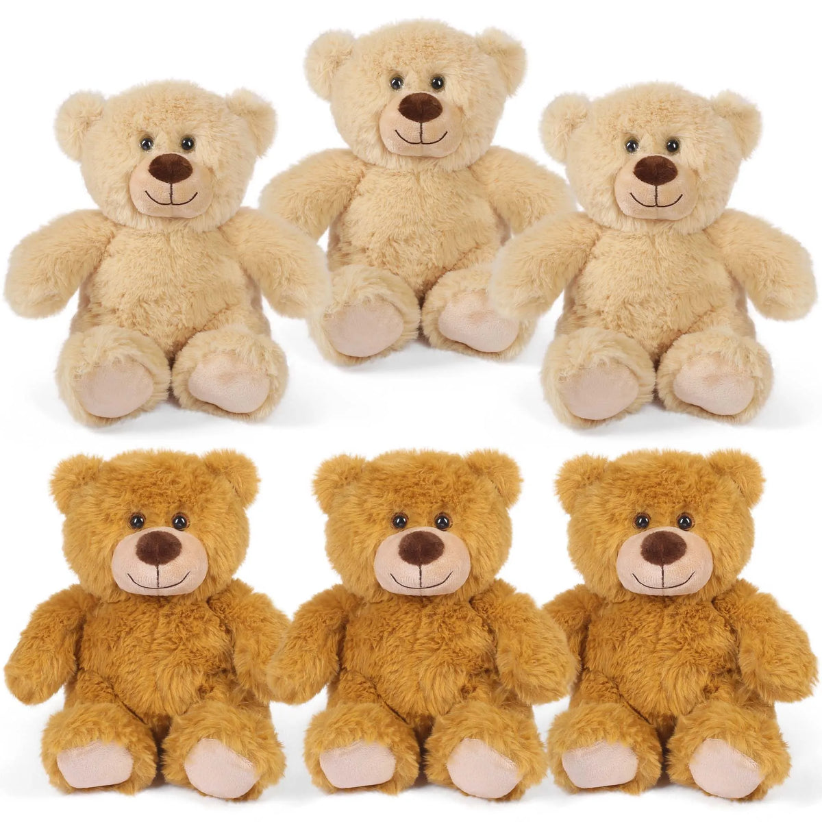 6-Pack Teddy Bear Plush Toys, Soft PP Cotton Stuffed Animals, Birthday Gifts and Baby Shower Favors for Kids - product view 1