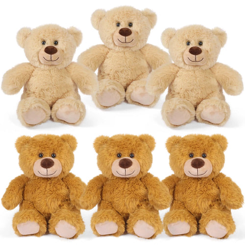 6-Pack Teddy Bear Plush Toys, Soft PP Cotton Stuffed Animals, Birthday Gifts and Baby Shower Favors for Kids - product view 1