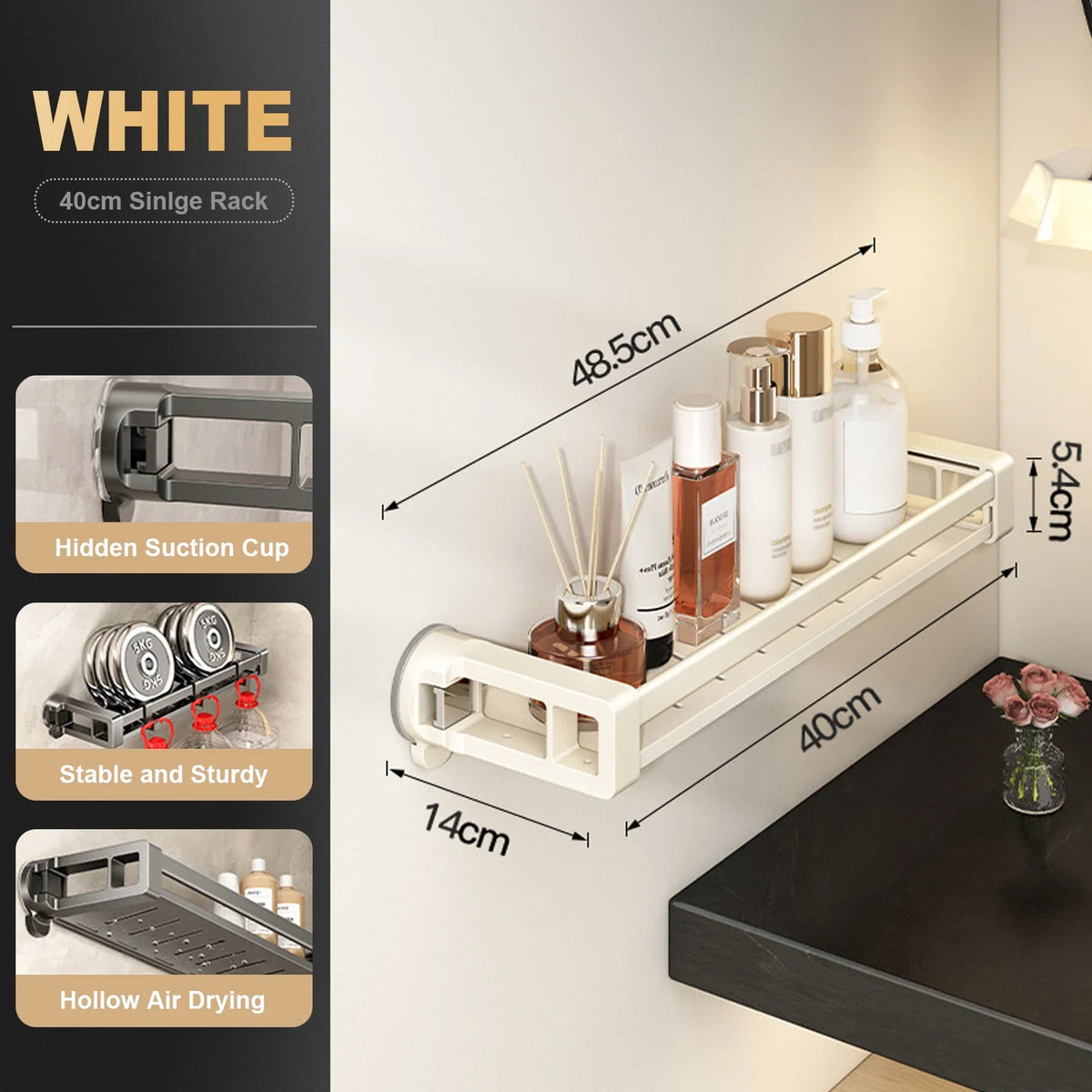 adhesive shower caddy - product view 3