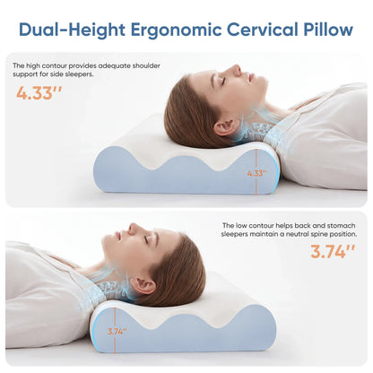 Memory Support Neck Pillow, Ergonomic Butterfly Shape, Two Heights, Breathable Removable Cover for Sleep and Travel - product view 6