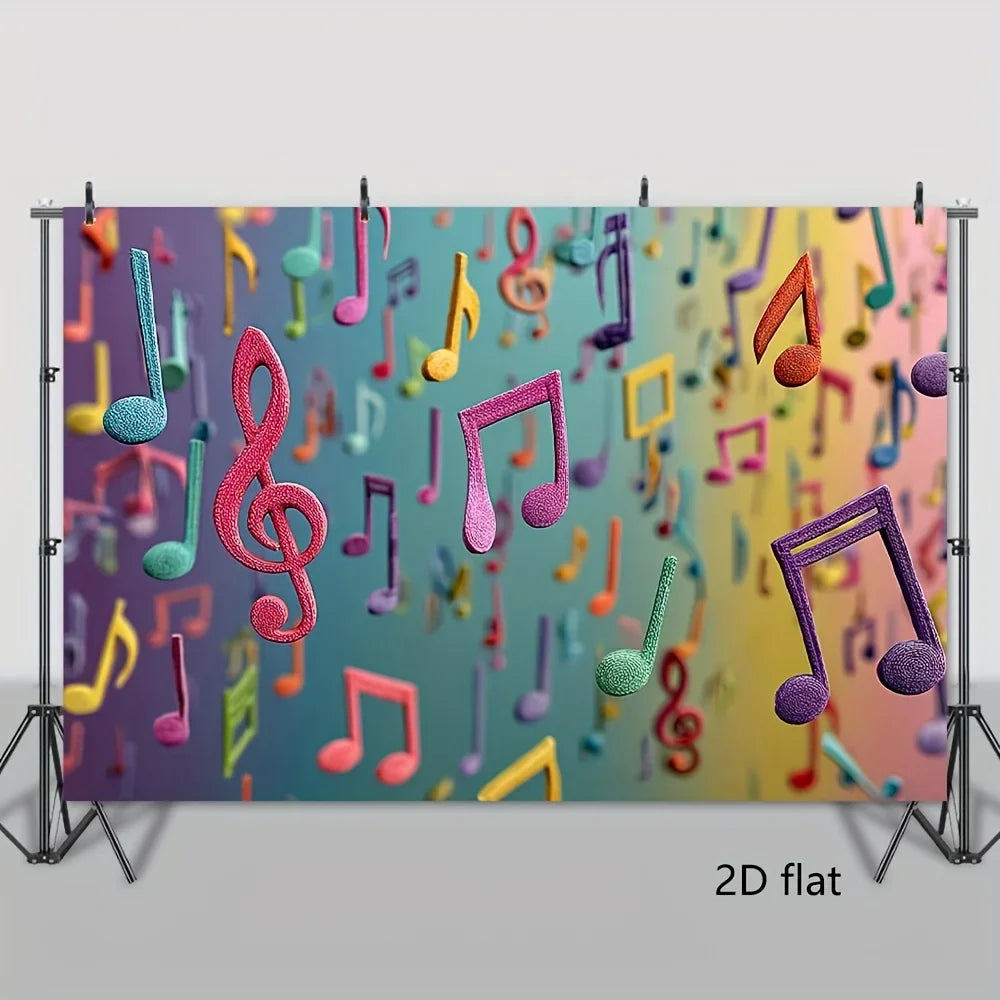 Music Notes Tapestry, 100% Polyester Pop Art Wall Hanging with HD Heat-Transfer Print, Washable, Multiple Sizes for Home Décor - product view 2