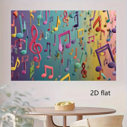 Music Notes Tapestry, 100% Polyester Pop Art Wall Hanging with HD Heat-Transfer Print, Washable, Multiple Sizes for Home Décor - product view 4