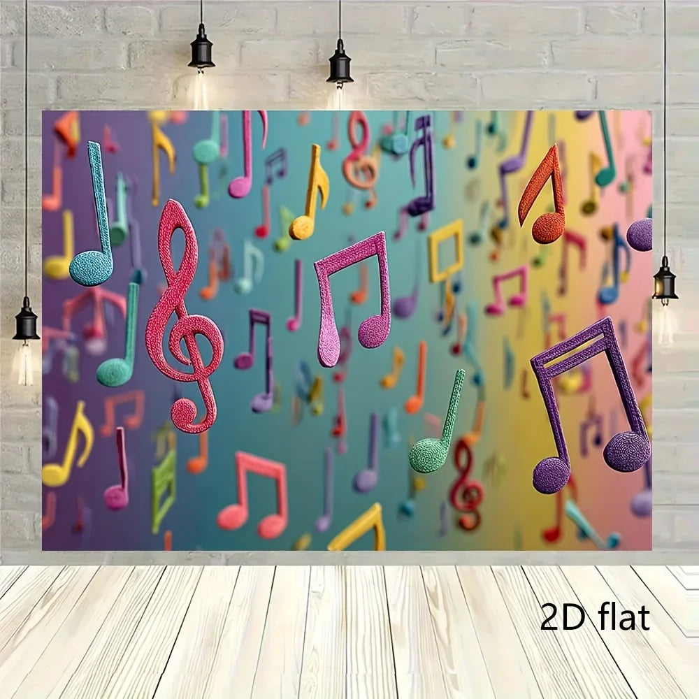 Music Notes Tapestry, 100% Polyester Pop Art Wall Hanging with HD Heat-Transfer Print, Washable, Multiple Sizes for Home Décor - product view 5
