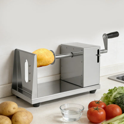 Manual Potato Spiral Cutter, 430 Stainless Steel Tornado Slicer, 2.5–3 mm Uniform Cuts, 4 Blades for Home and Snack Bars - product view 2