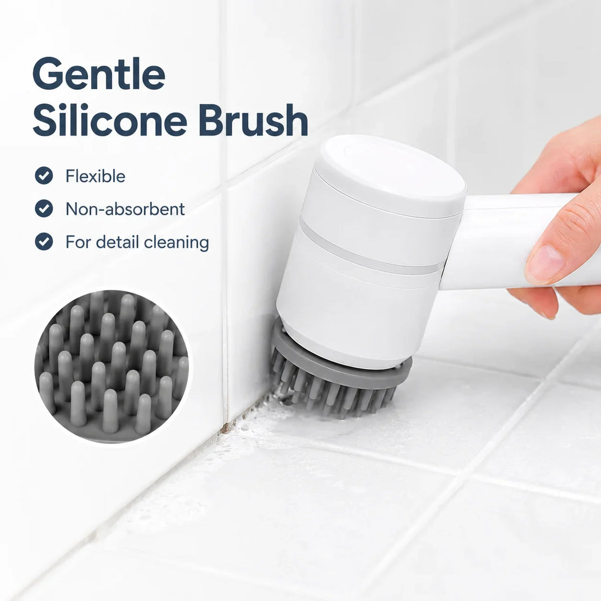 Wireless Electric Spin Scrubber, Handheld Power Cleaning Brush Under 20V for Dishes, Pots, Pans, Kitchen and Bathroom - product view 4