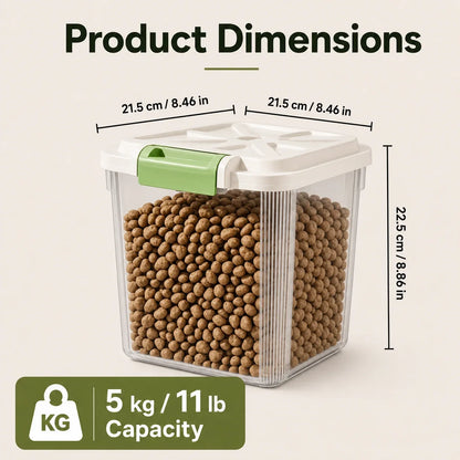 Large Pet Food Storage Container, Airtight Rolling Kibble Bin with Measuring Cup and Moisture-Resistant Design, 3 to 25 KG Sizes - product view 2