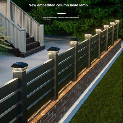 Solar Post Cap Light, Warm White 8-LED Outdoor Fence Lamp, IP65 Waterproof, Self-Contained for 6x4 to 10x10cm Posts - product view 6