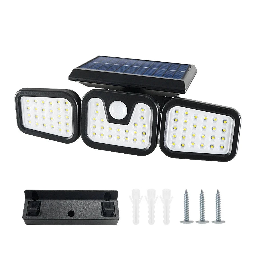 Solar Motion Sensor Spotlights, Remote-Controlled Outdoor Security Lights, 6000 mAh Battery, Type-C Charging, 74–231 LED Options - product view 4