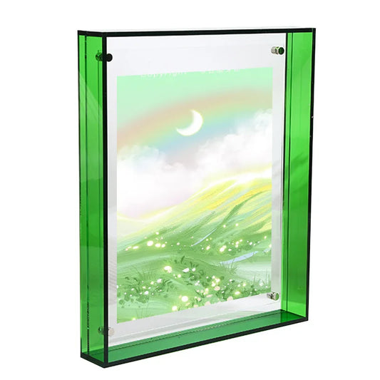 Acrylic Floating Photo Frame, Rectangular 21 × 30 cm Display, Wall-Mounted or Tabletop Picture Holder in Six Colors - product view 1