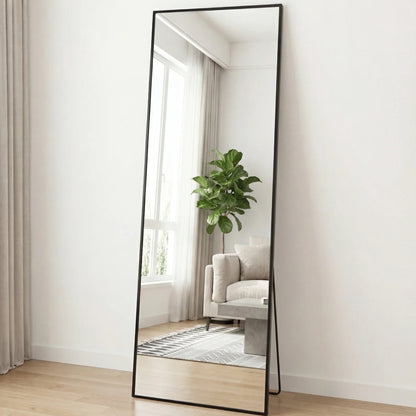 68 x 26 in Full-Length Floor Mirror, HD Nano-Tempered Glass, Aluminum Frame, Wall-Mount or Leaning Bedroom Mirror - product view 2
