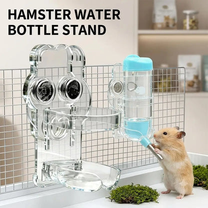 Magnetic Small Pet Water Bottle Holder, Adjustable Clear Acrylic Bracket for Glass Hamster Cages and Terrariums - product view 3