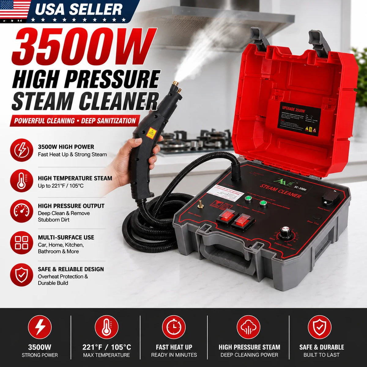 handheld steam cleaner - product view 1