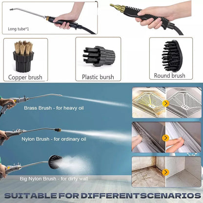 Handheld Steam Cleaner, High-Pressure Portable Steamer with Brushes and Nozzle for Kitchen, Bathroom, Tile, Grout and Car - product view 2