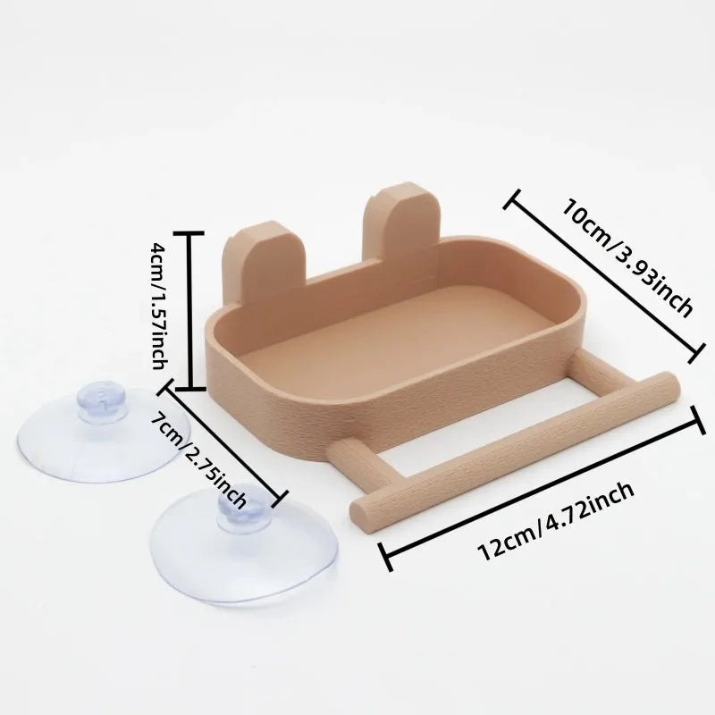 Transparent Window Bird Feeder with Seed Tray, Perch and Strong Suction Cup Mount for Small Wild Birds - product view 3