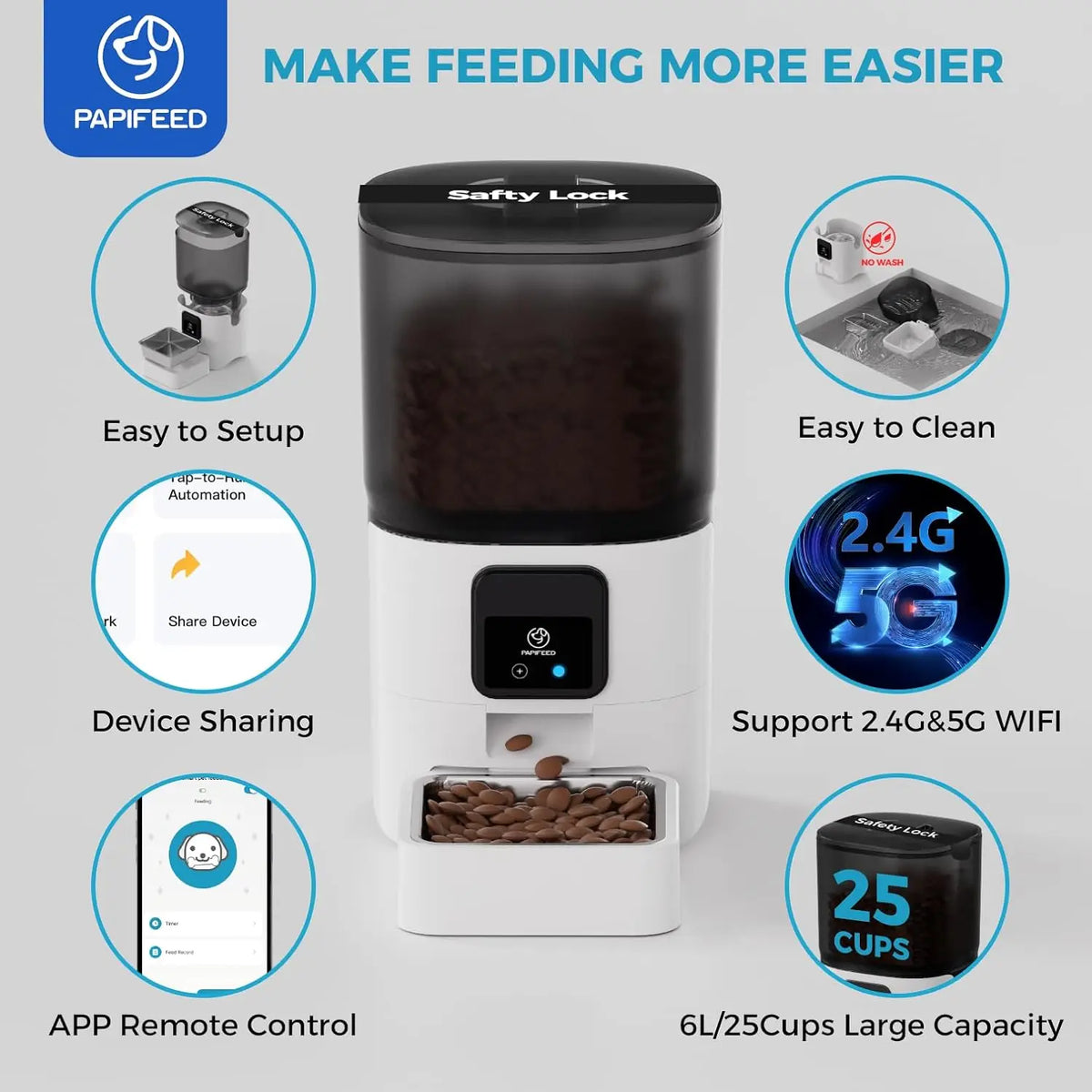 Automatic Pet Feeder, Stainless Steel, 220V, USB Type-C Variant for Home Pet Feeding - product view 6