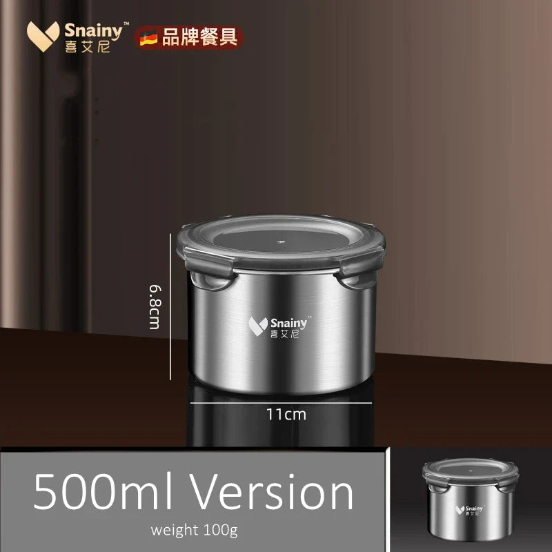 Reusable Stainless Steel Kitchen Canister, Circular Coffee and Tea Storage Jar, 500ml, 900ml or 1400ml - product view 1