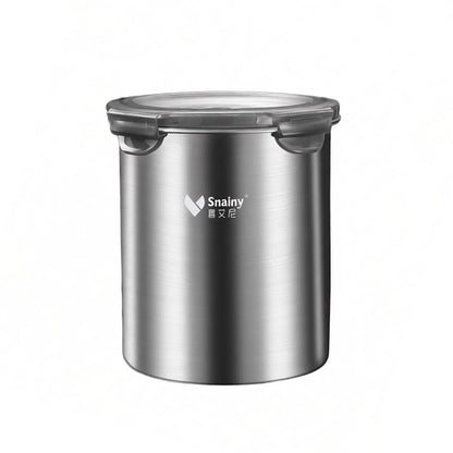 Reusable Stainless Steel Kitchen Canister, Circular Coffee and Tea Storage Jar, 500ml, 900ml or 1400ml - product view 4