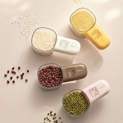 Multi-Quantitative Rice Measuring Spoon, 15.5 x 7.5 cm Plastic Kitchen Scoop for Flour and Oats, Four Colors - product view 5