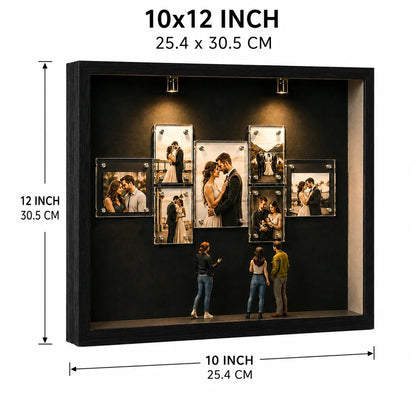Magnetic Acrylic Multi-Opening Collage Frame, DIY Wall-Mounted Photo Display, Modern Irregular Design, 25.4 x 30.5 cm - product view 1