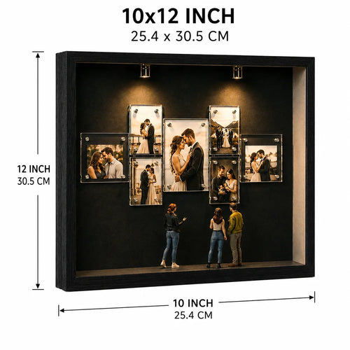 Magnetic Acrylic Multi-Opening Collage Frame, DIY Wall-Mounted Photo Display, Modern Irregular Design, 25.4 x 30.5 cm - product view 1