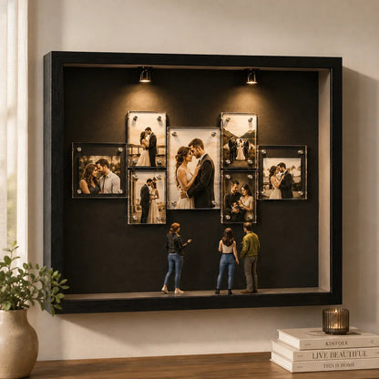Magnetic Acrylic Multi-Opening Collage Frame, DIY Wall-Mounted Photo Display, Modern Irregular Design, 25.4 x 30.5 cm - product view 3