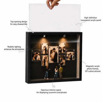 Magnetic Acrylic Multi-Opening Collage Frame, DIY Wall-Mounted Photo Display, Modern Irregular Design, 25.4 x 30.5 cm - product view 6