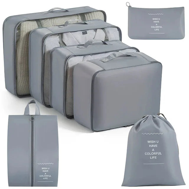 Waterproof Packing Cubes Set, 7 to 11 Piece Luggage Organizer with Drawstring Storage Bags for Clothes, Shoes and Travel - product view 1