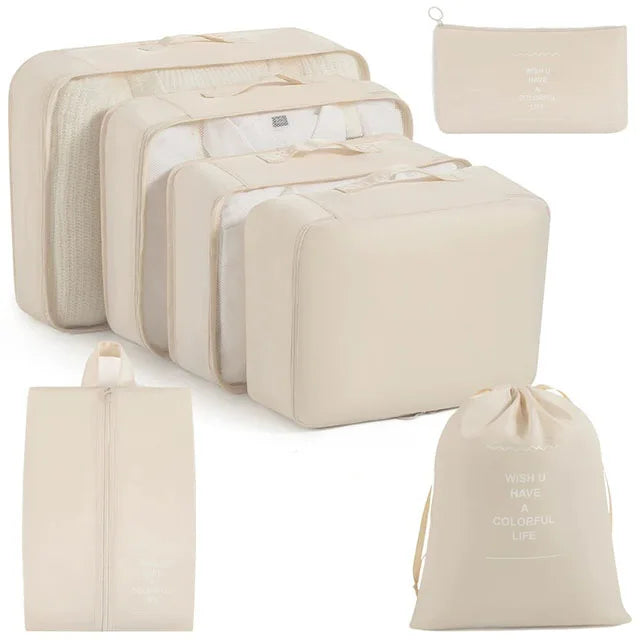 Waterproof Packing Cubes Set, 7 to 11 Piece Luggage Organizer with Drawstring Storage Bags for Clothes, Shoes and Travel - product view 2