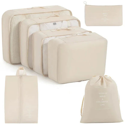 Waterproof Packing Cubes Set, 7 to 11 Piece Luggage Organizer with Drawstring Storage Bags for Clothes, Shoes and Travel - product view 2
