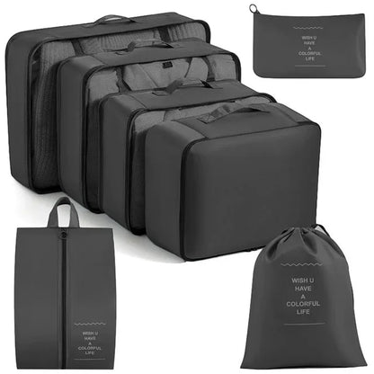 Waterproof Packing Cubes Set, 7 to 11 Piece Luggage Organizer with Drawstring Storage Bags for Clothes, Shoes and Travel - product view 3