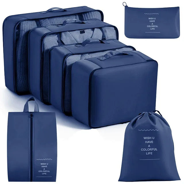 Waterproof Packing Cubes Set, 7 to 11 Piece Luggage Organizer with Drawstring Storage Bags for Clothes, Shoes and Travel - product view 4