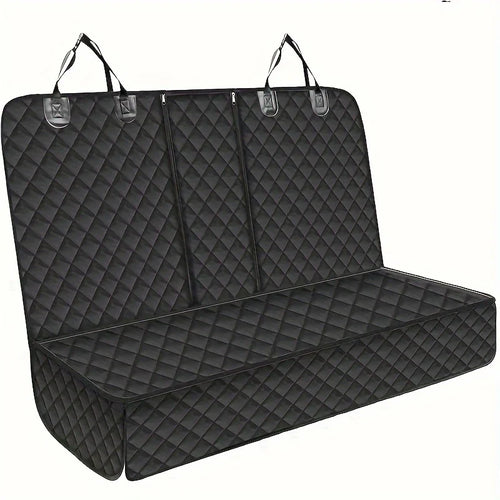 53-Inch Waterproof Dog Car Seat Cover, Diamond Quilted Split-Design Polyester Protector with Hanging Straps - product view 1