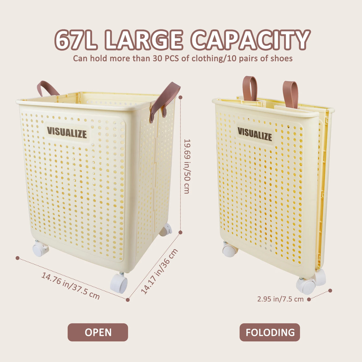 collapsible clothes hamper - product view 3