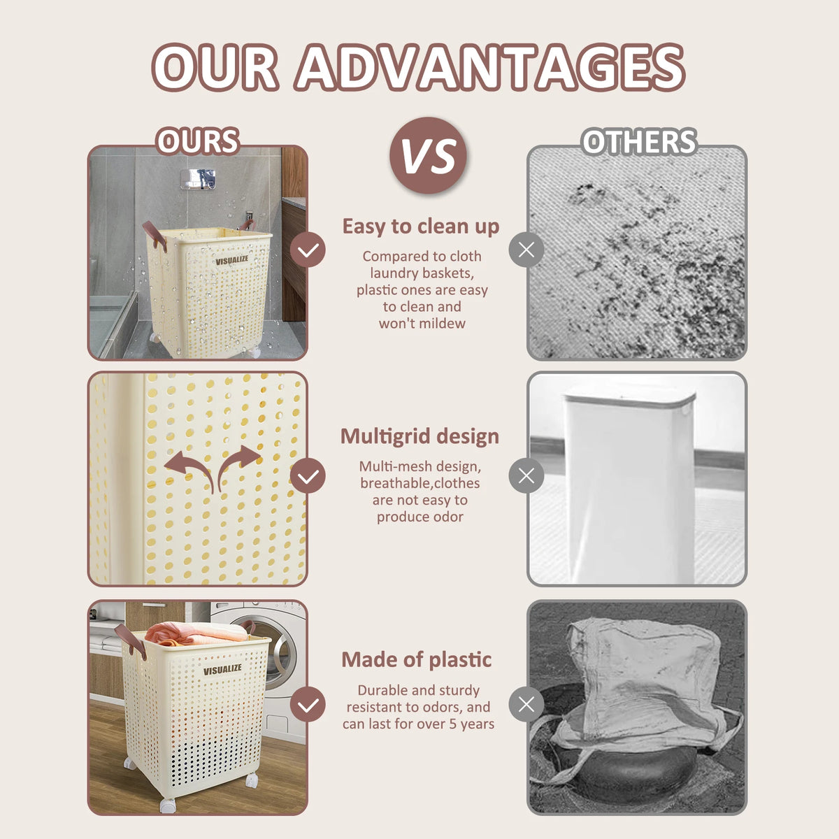 collapsible clothes hamper - product view 6