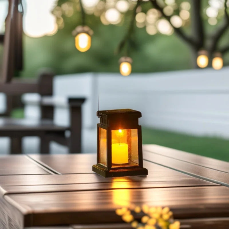 Solar Hanging Lantern, Warm Flickering LED Candle Light with Automatic Dusk Lighting for Garden, Patio and Balcony - product view 2